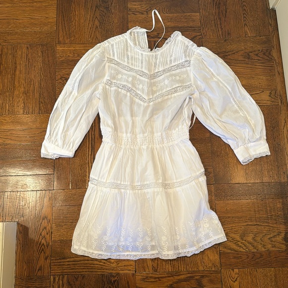 White LoveShackFancy Talulah Pintuck Yoke Dress - Picture 3 of 5